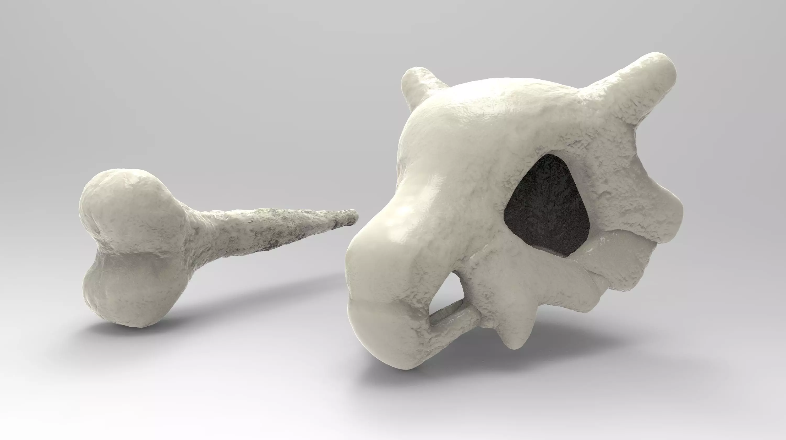 Cubone Skull and Bone COSPLAY 3D Printable Model 3D print model_0