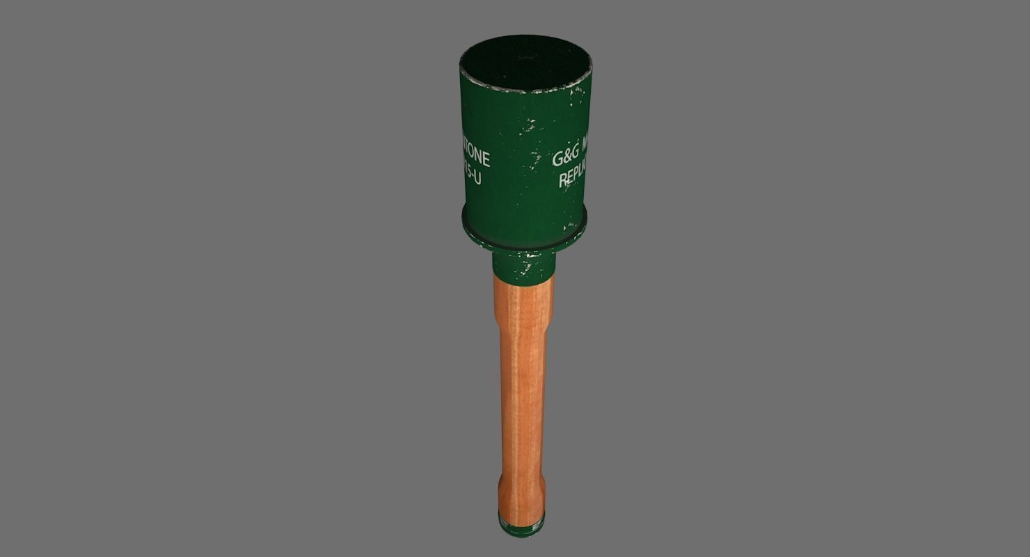 Stick Grenade 3D model_1