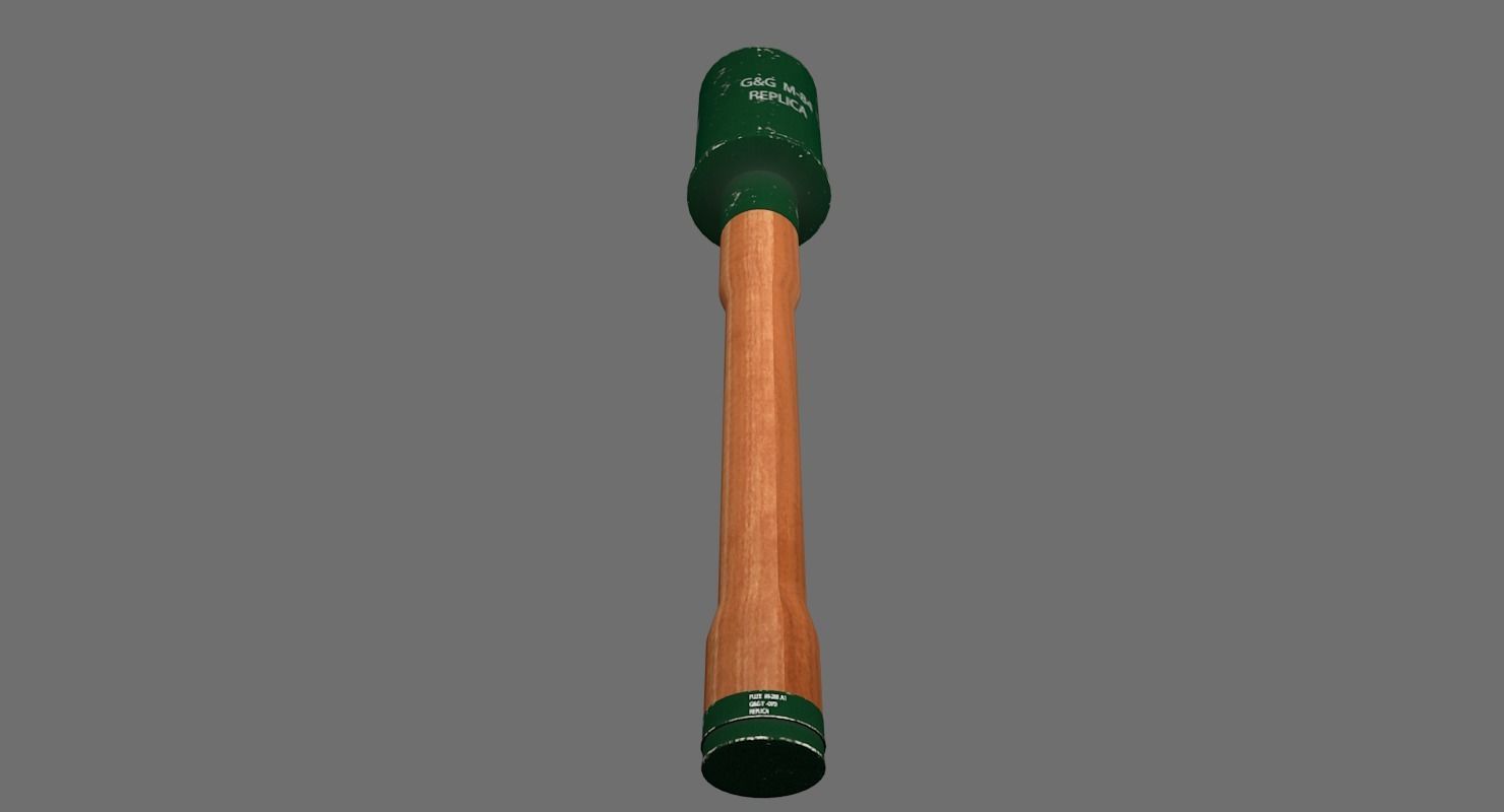 Stick Grenade 3D model_2