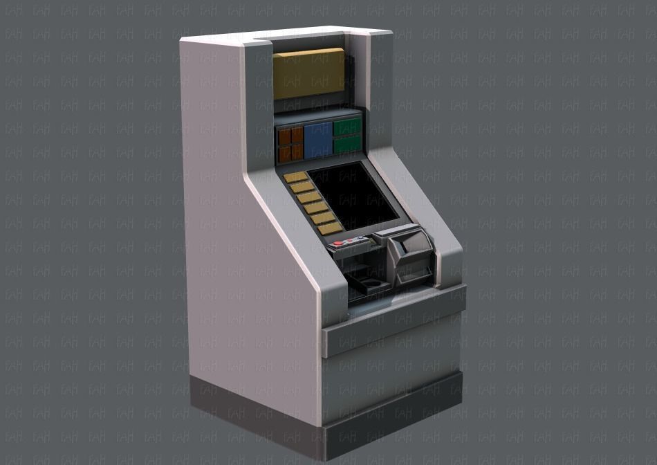  Ticket Cabinet Low-poly 3D model_3