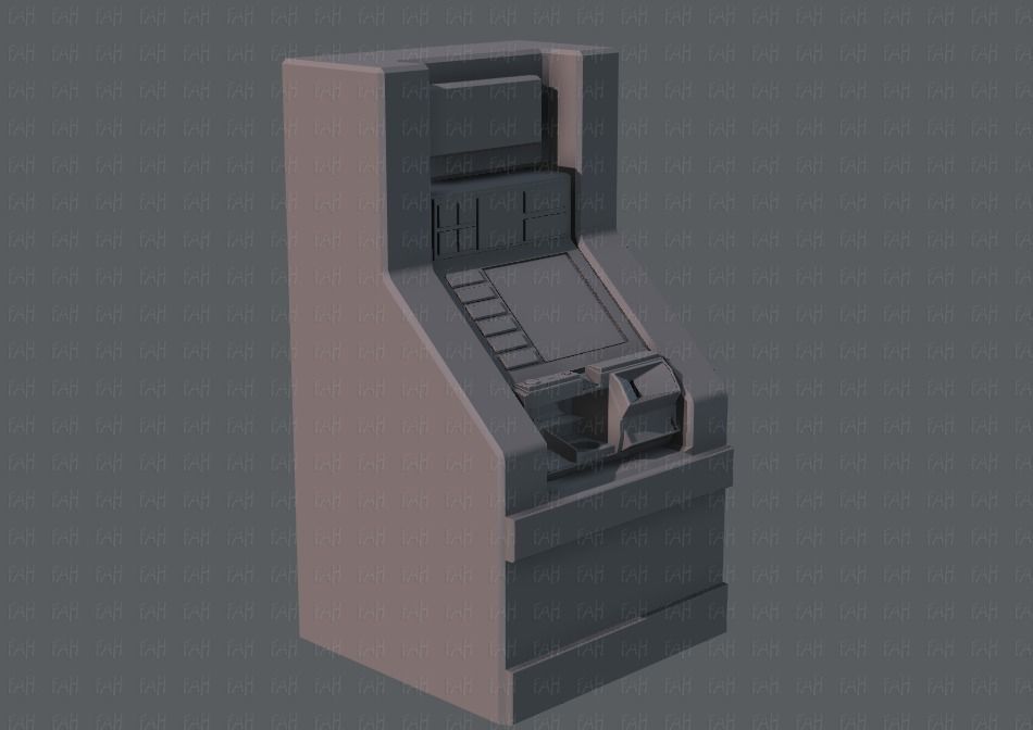  Ticket Cabinet Low-poly 3D model_11
