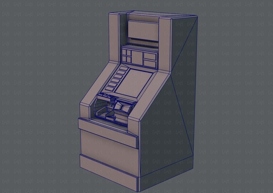 Ticket Cabinet Low-poly 3D model_25