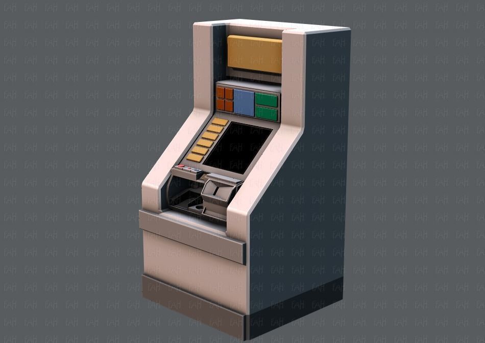  Ticket Cabinet Low-poly 3D model_9