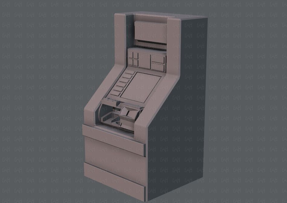 Ticket Cabinet Low-poly 3D model_17