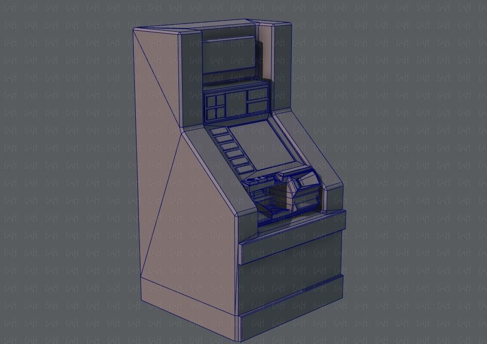  Ticket Cabinet Low-poly 3D model_19