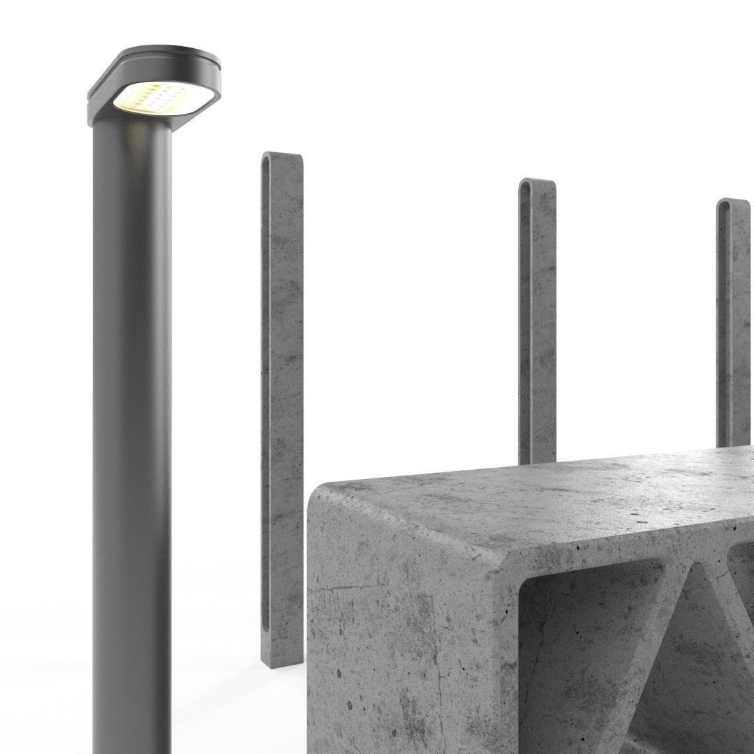 Concrete street elements 3D model_3