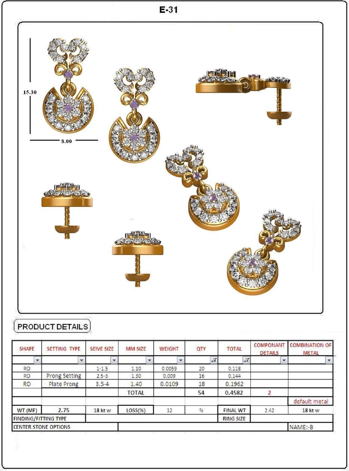 BULK-STL-EARRING 25 Files 3D print model_3