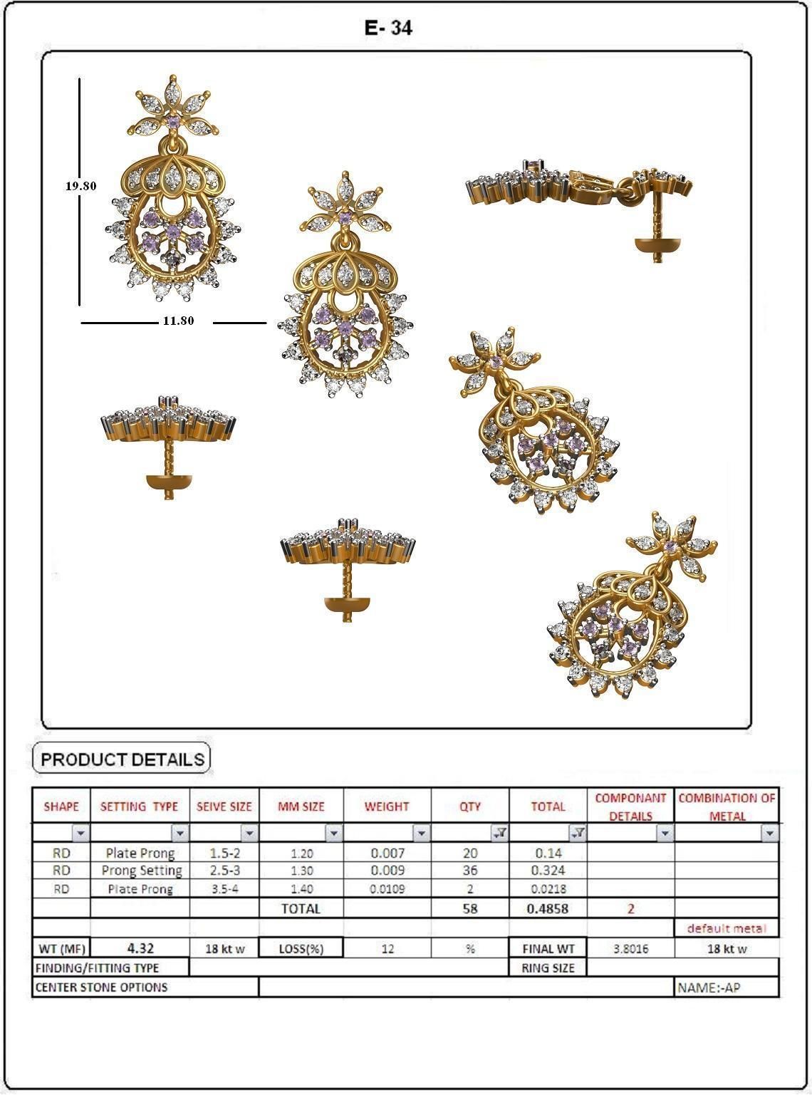 BULK-STL-EARRING 25 Files 3D print model_10