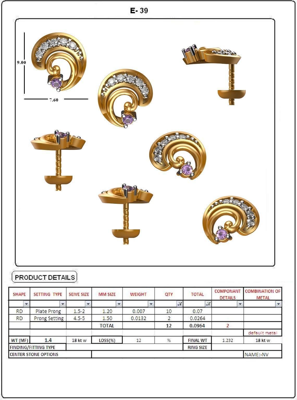 BULK-STL-EARRING 25 Files 3D print model_12