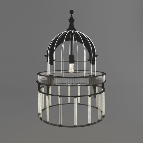 Chandelier birdcage - birdcage Low-poly 3D model