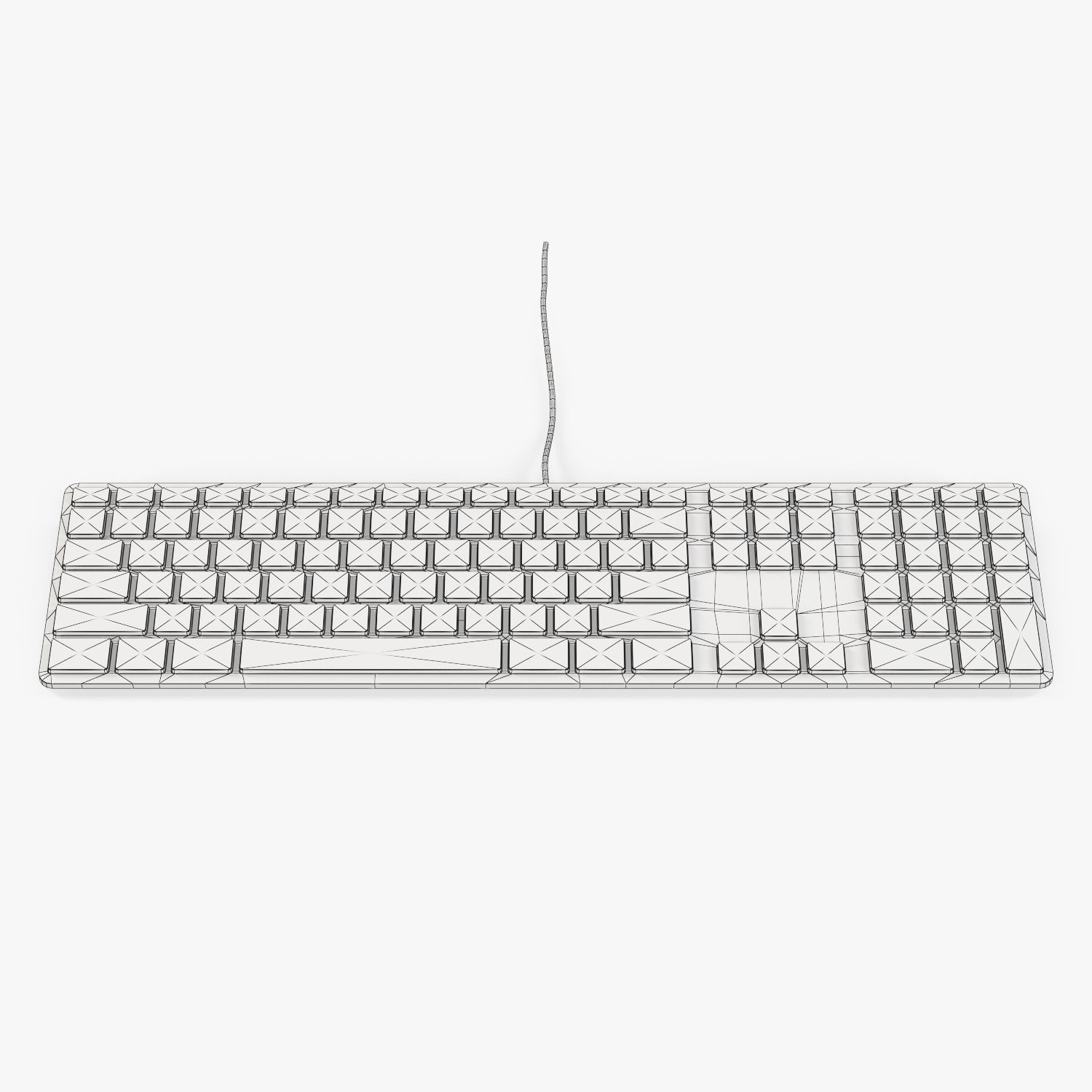 Apple Keyboard MB110 and Magic Mouse Low-poly 3D model_26