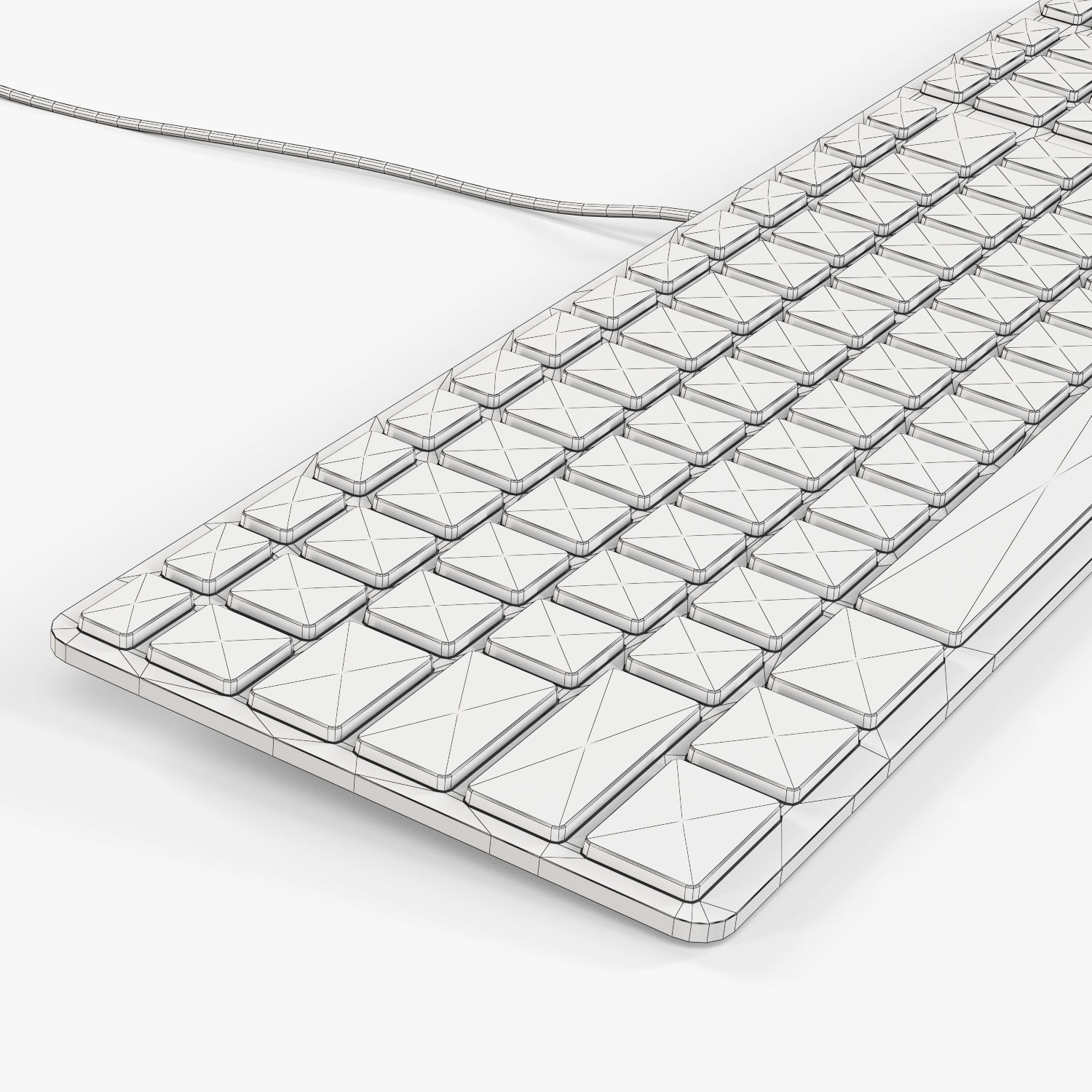 Apple Keyboard MB110 and Magic Mouse Low-poly 3D model_27
