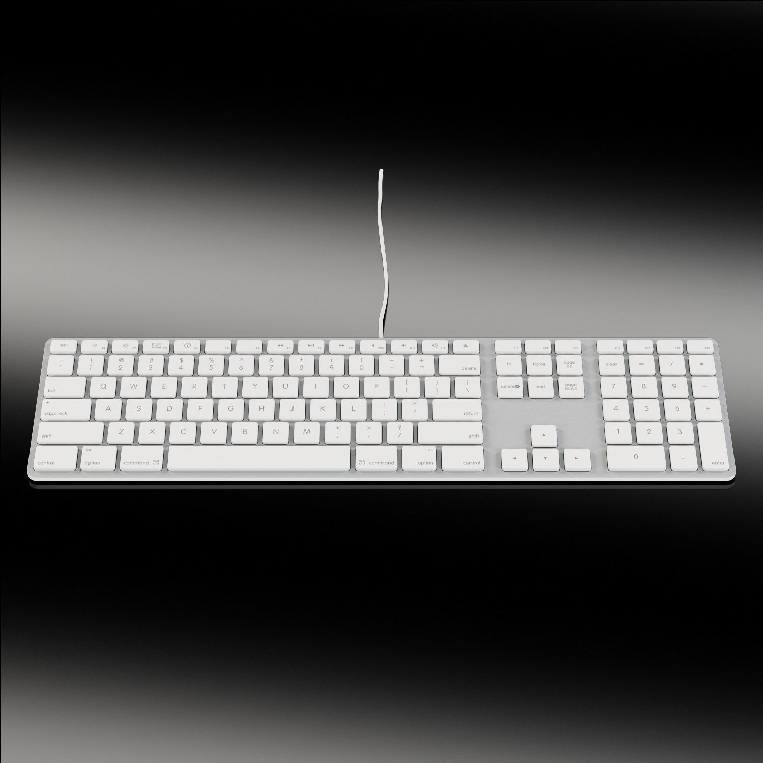 Apple Keyboard MB110 and Magic Mouse Low-poly 3D model_20