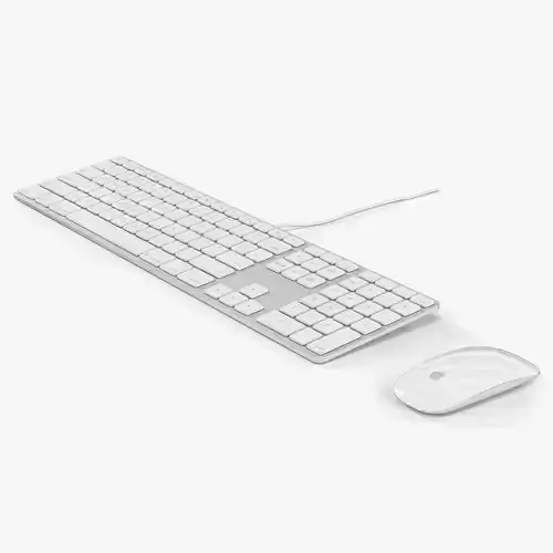 Apple Keyboard MB110 and Magic Mouse Low-poly 3D model