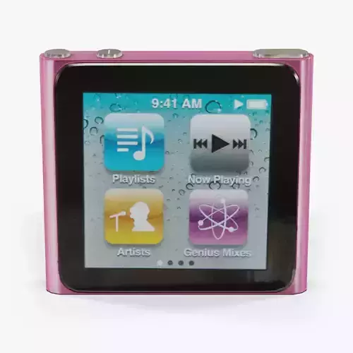 Apple iPod nano 6 Generation digital media player Low-poly 3D model