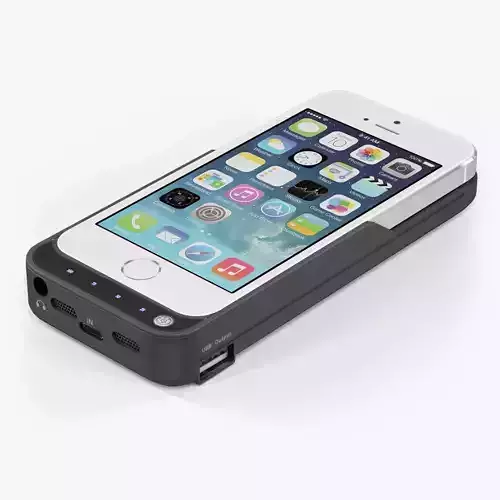Apple iPhone 5S with Case DF iBattery-01 Low-poly 3D model