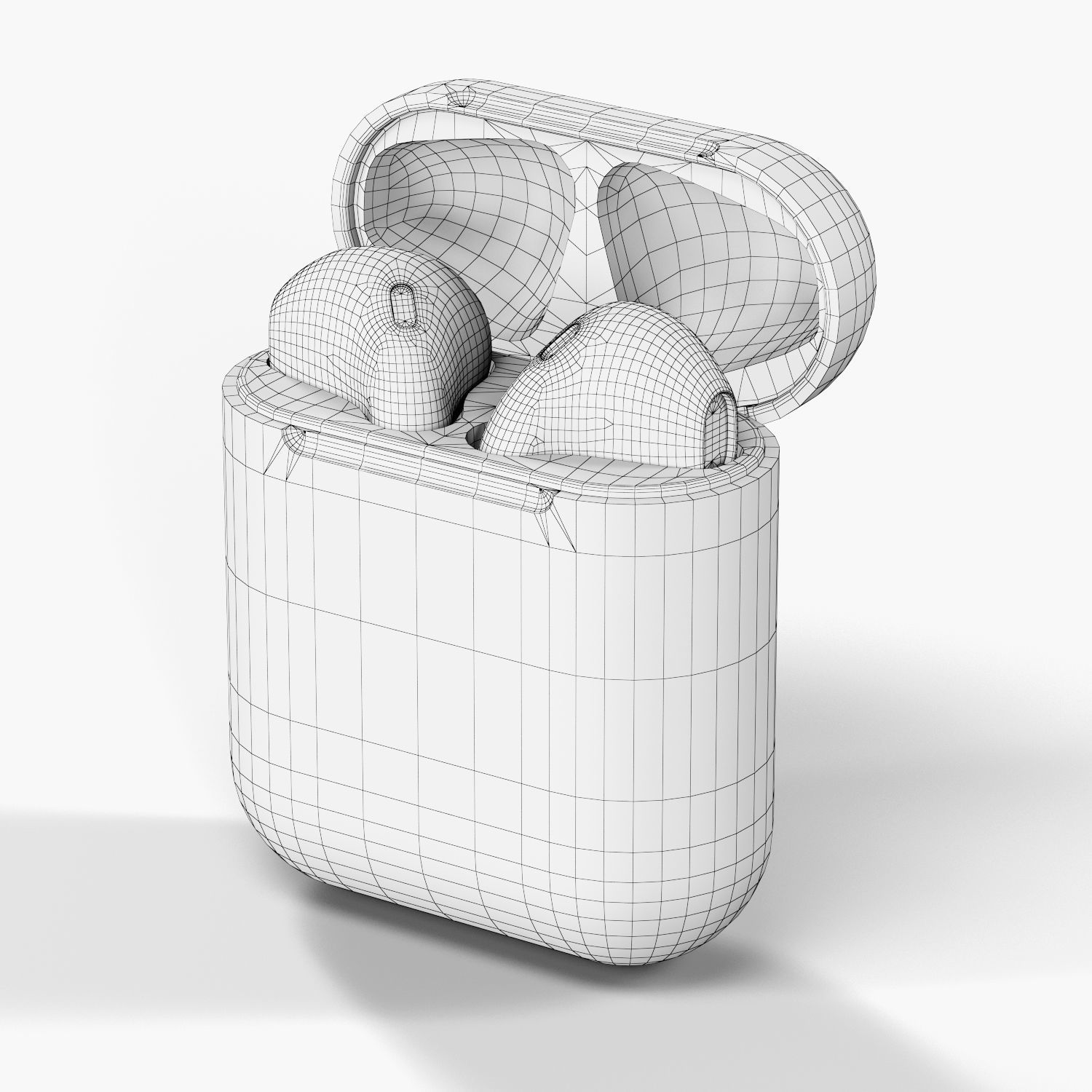 Apple AirPods wireless bluetooth earphones with Charging Case Low-poly 3D model_17