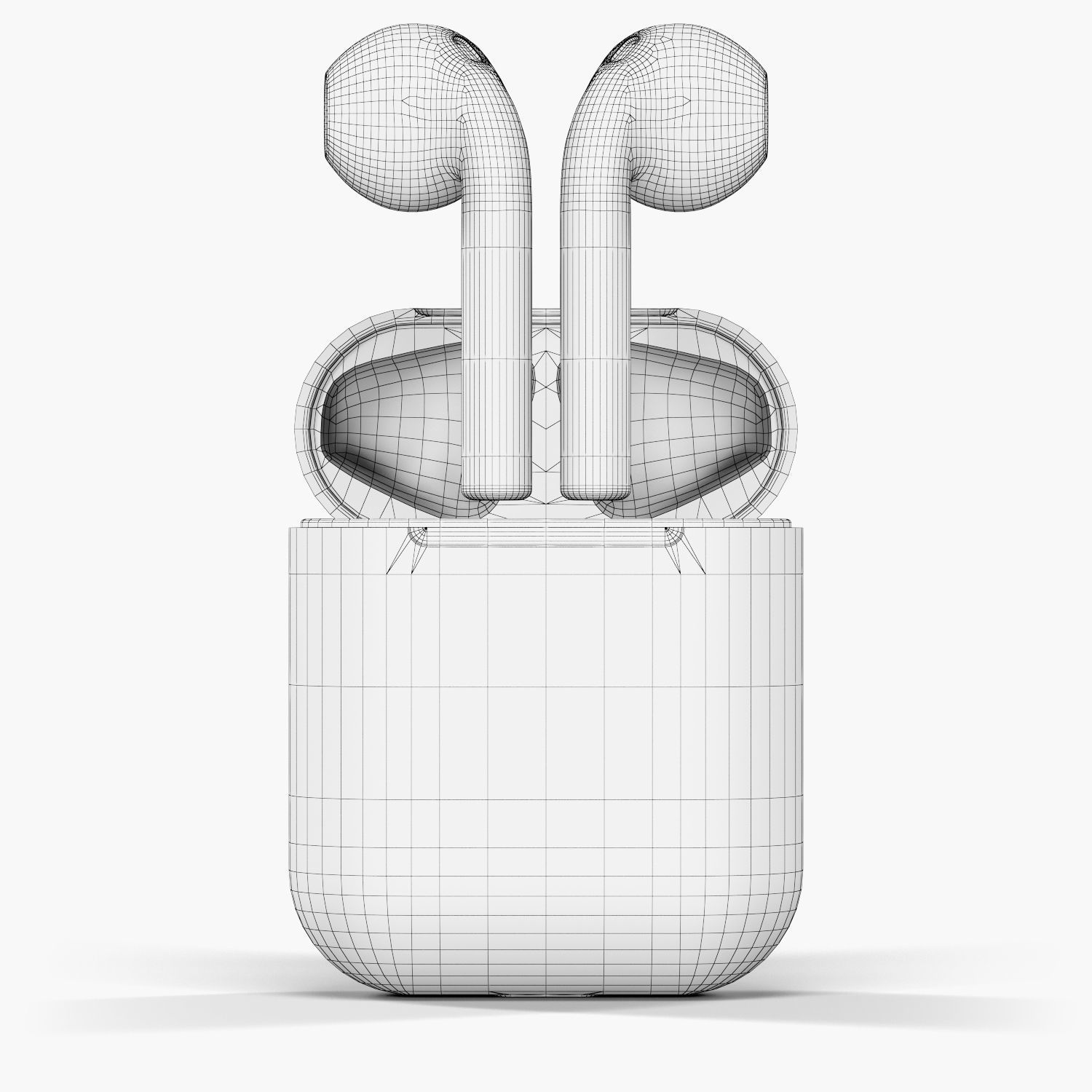 Apple AirPods wireless bluetooth earphones with Charging Case Low-poly 3D model_16
