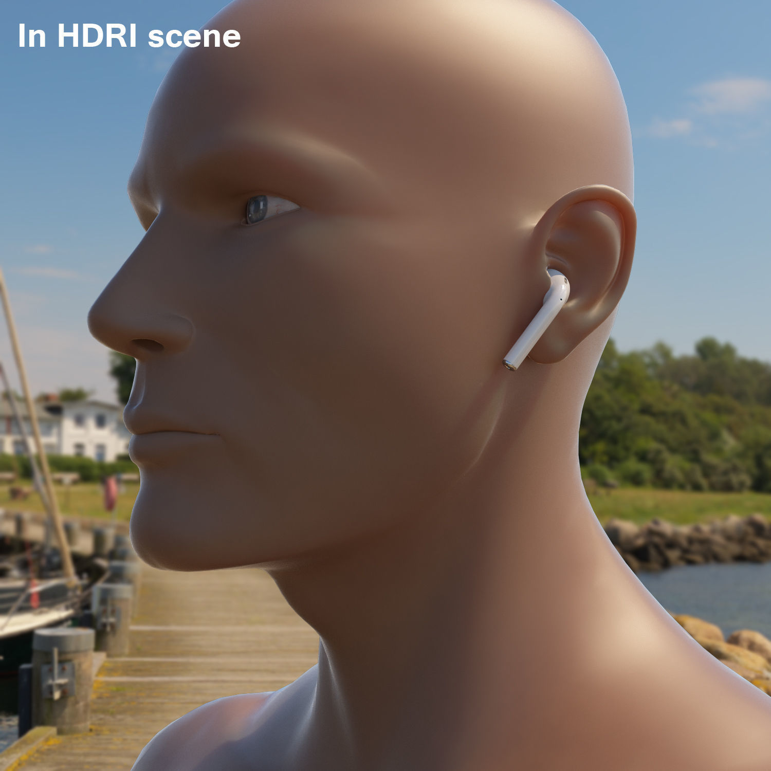 Apple AirPods wireless bluetooth earphones with Charging Case Low-poly 3D model_29