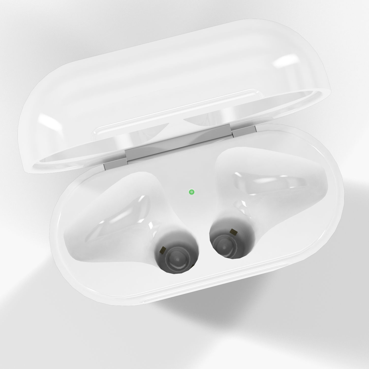 Apple AirPods wireless bluetooth earphones with Charging Case Low-poly 3D model_10