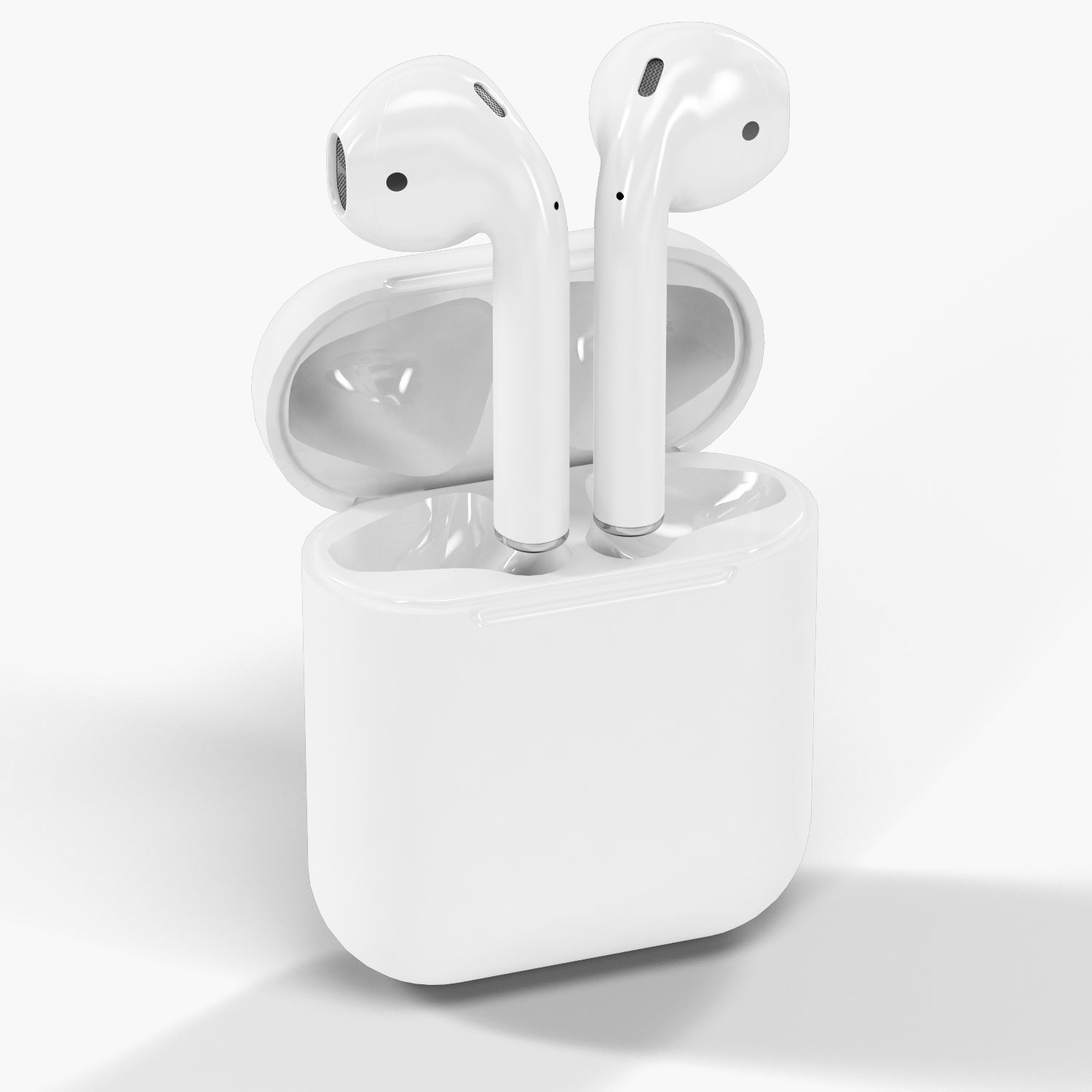 Apple AirPods wireless bluetooth earphones with Charging Case Low-poly 3D model_9