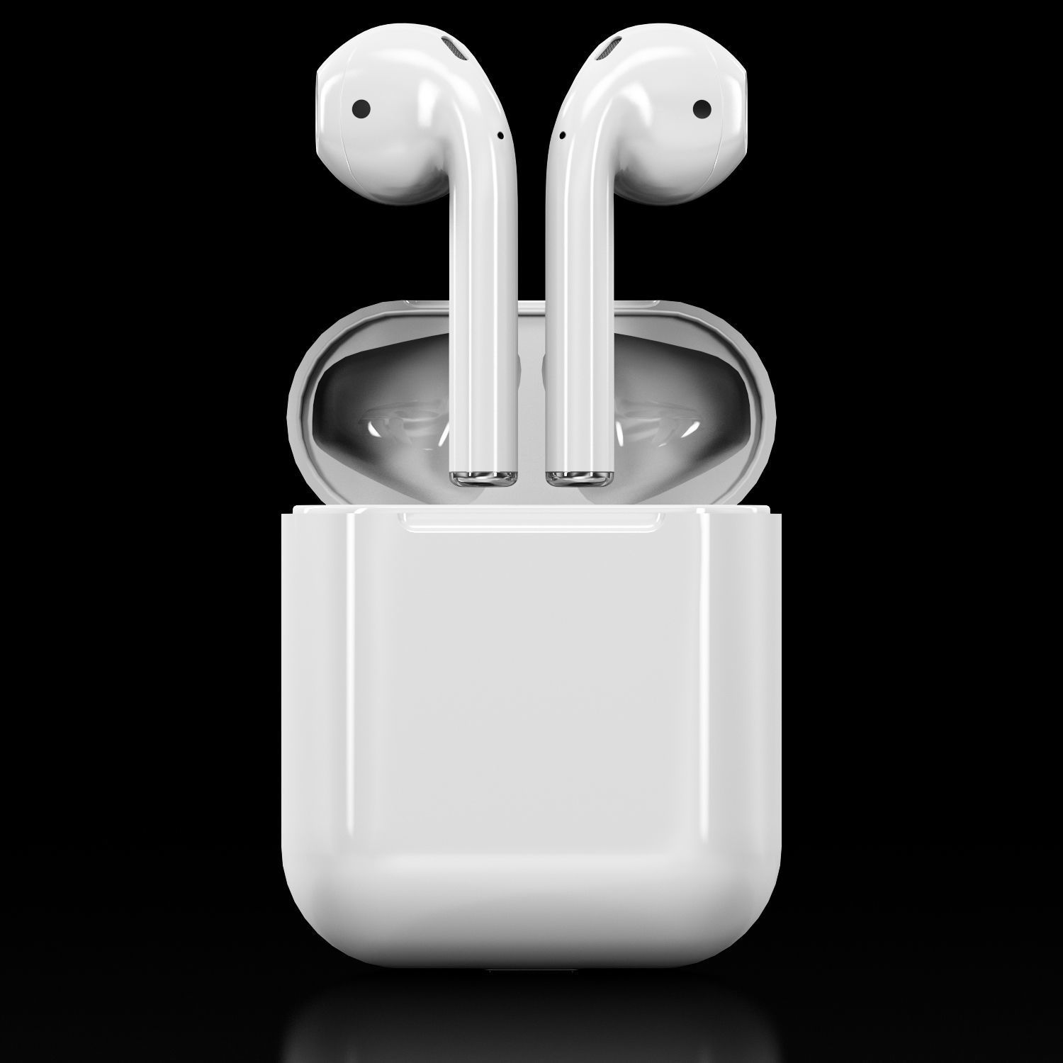 Apple AirPods wireless bluetooth earphones with Charging Case Low-poly 3D model_3