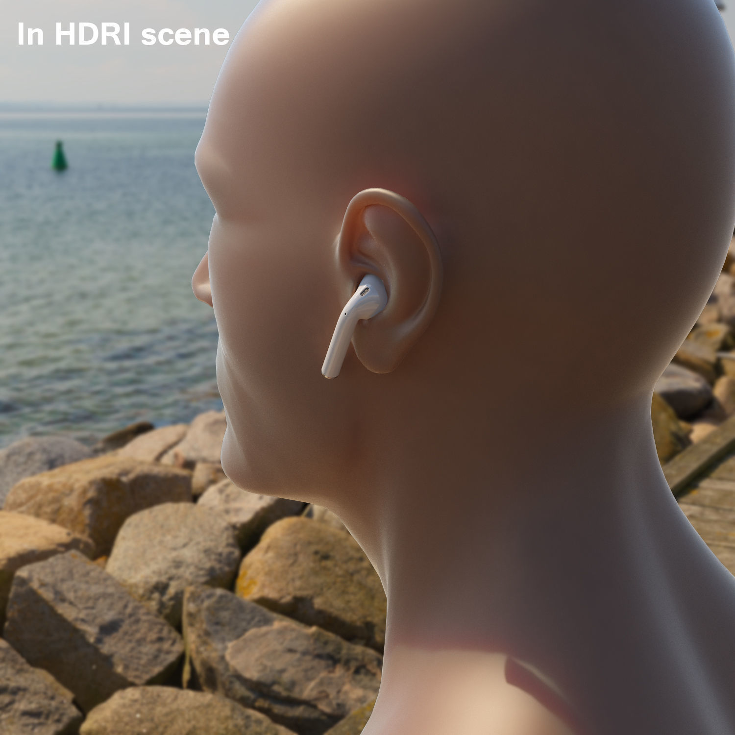 Apple AirPods wireless bluetooth earphones with Charging Case Low-poly 3D model_32