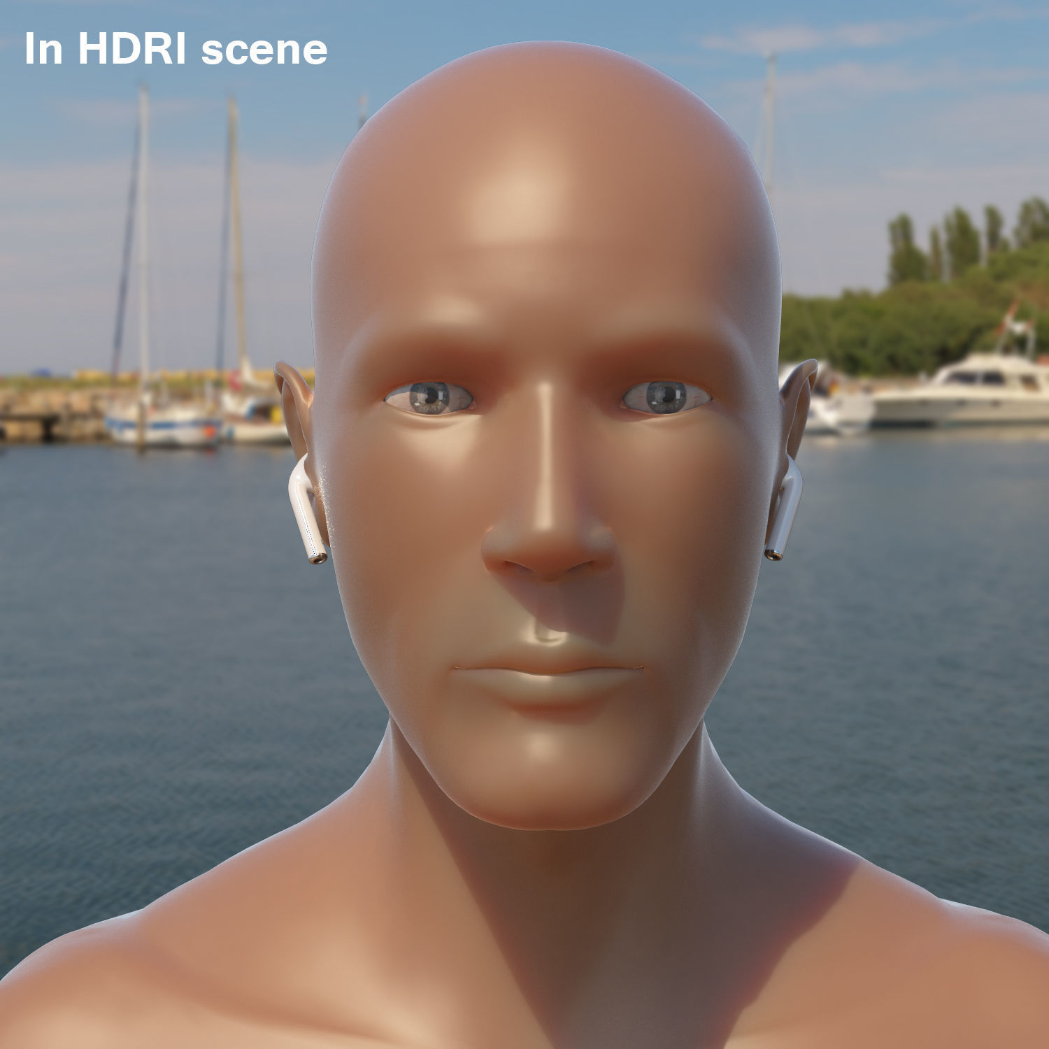 Apple AirPods wireless bluetooth earphones with Charging Case Low-poly 3D model_31