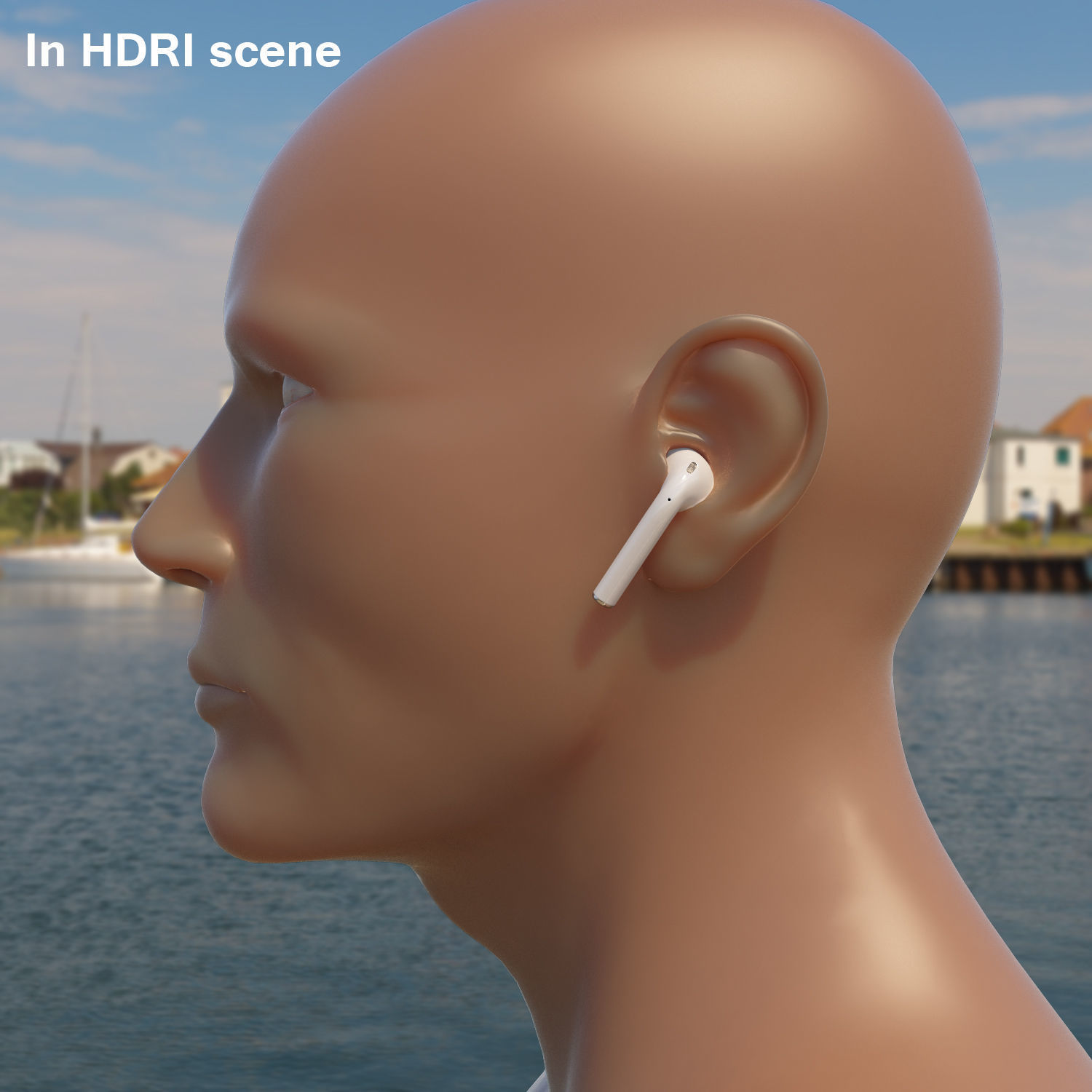 Apple AirPods wireless bluetooth earphones with Charging Case Low-poly 3D model_30