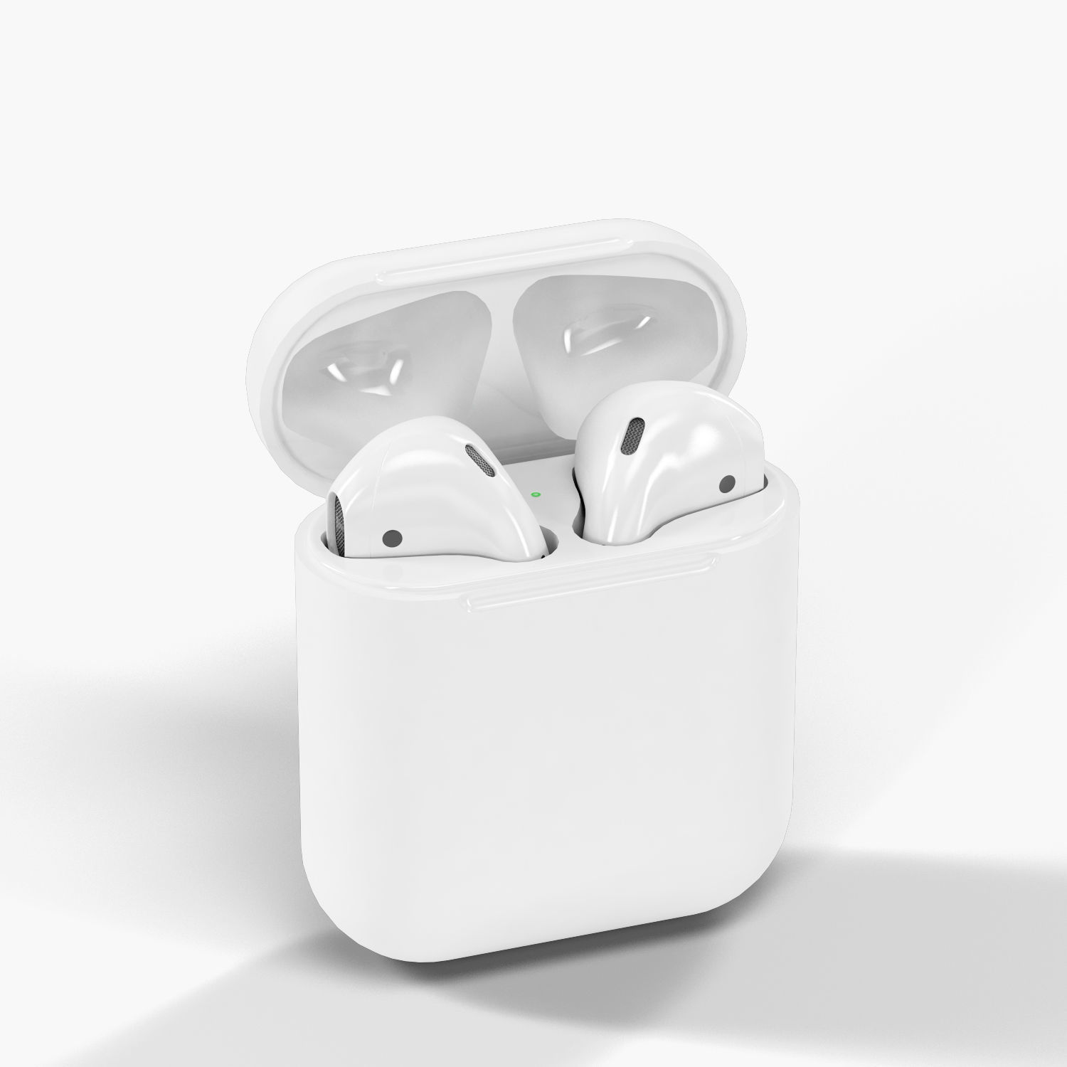 Apple AirPods wireless bluetooth earphones with Charging Case Low-poly 3D model_8
