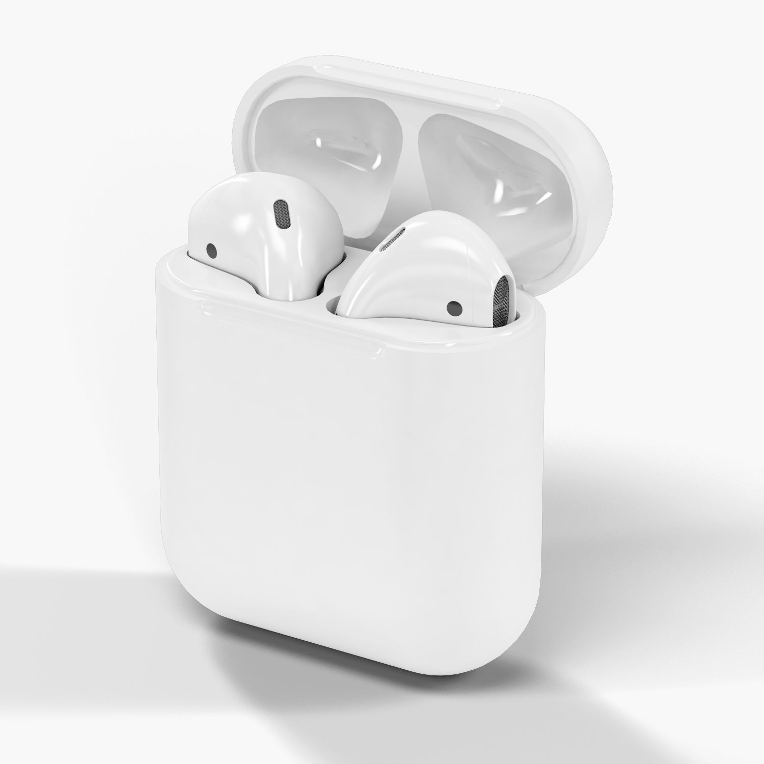 Apple AirPods wireless bluetooth earphones with Charging Case Low-poly 3D model_5