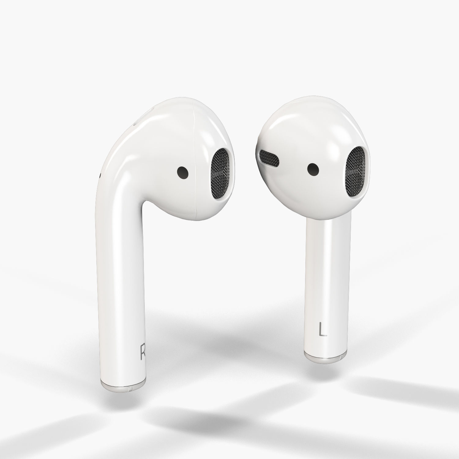 Apple AirPods wireless bluetooth earphones with Charging Case Low-poly 3D model_25