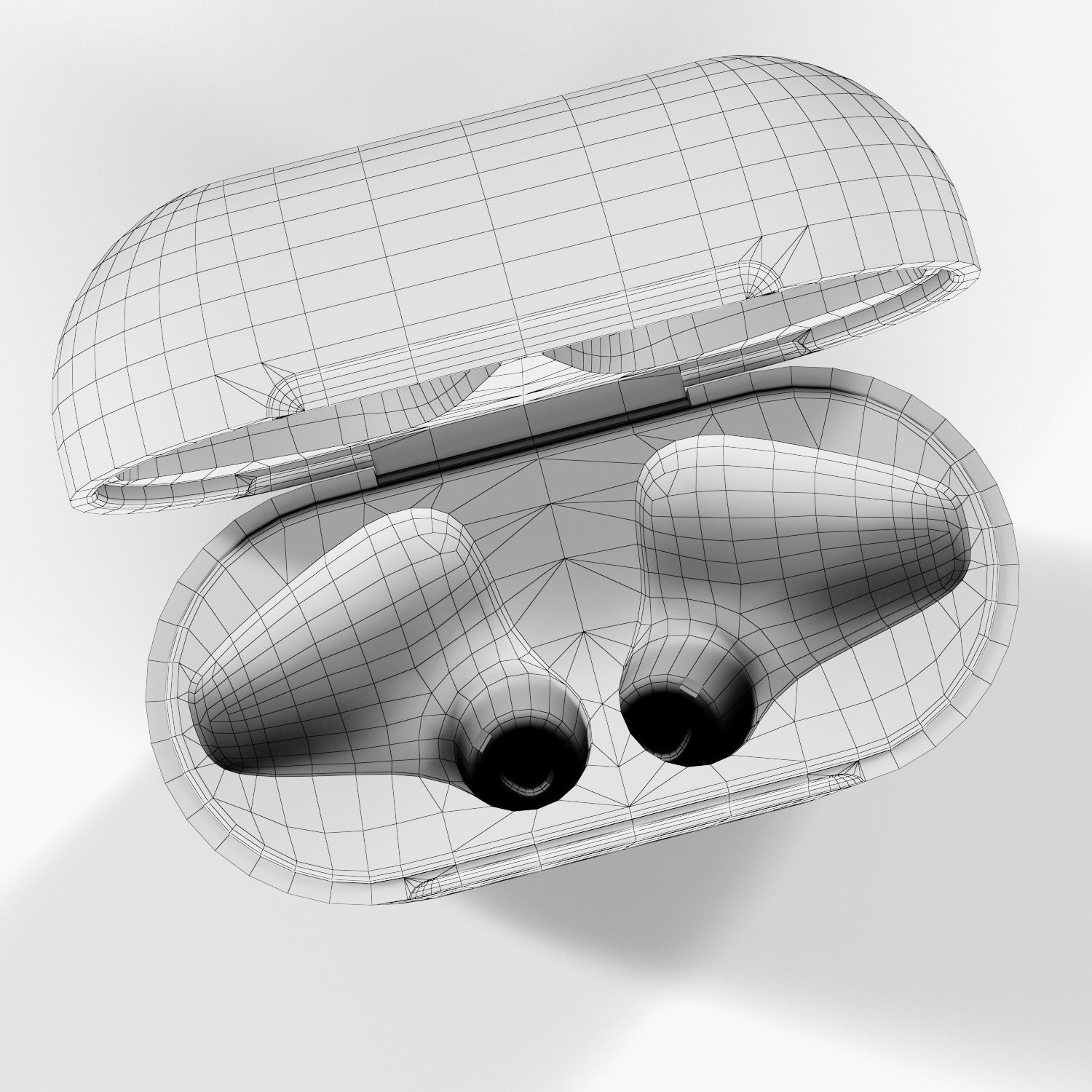 Apple AirPods wireless bluetooth earphones with Charging Case Low-poly 3D model_18