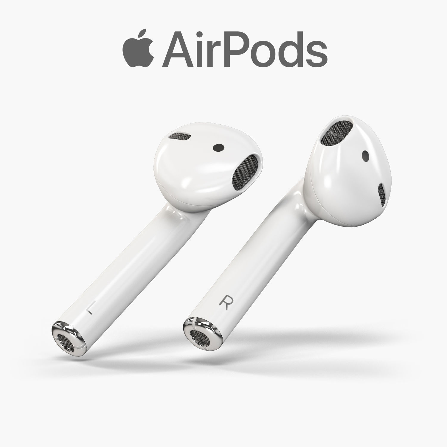 Apple AirPods wireless bluetooth earphones with Charging Case Low-poly 3D model_20