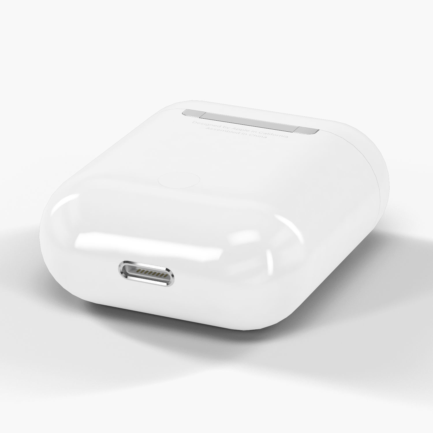 Apple AirPods wireless bluetooth earphones with Charging Case Low-poly 3D model_14