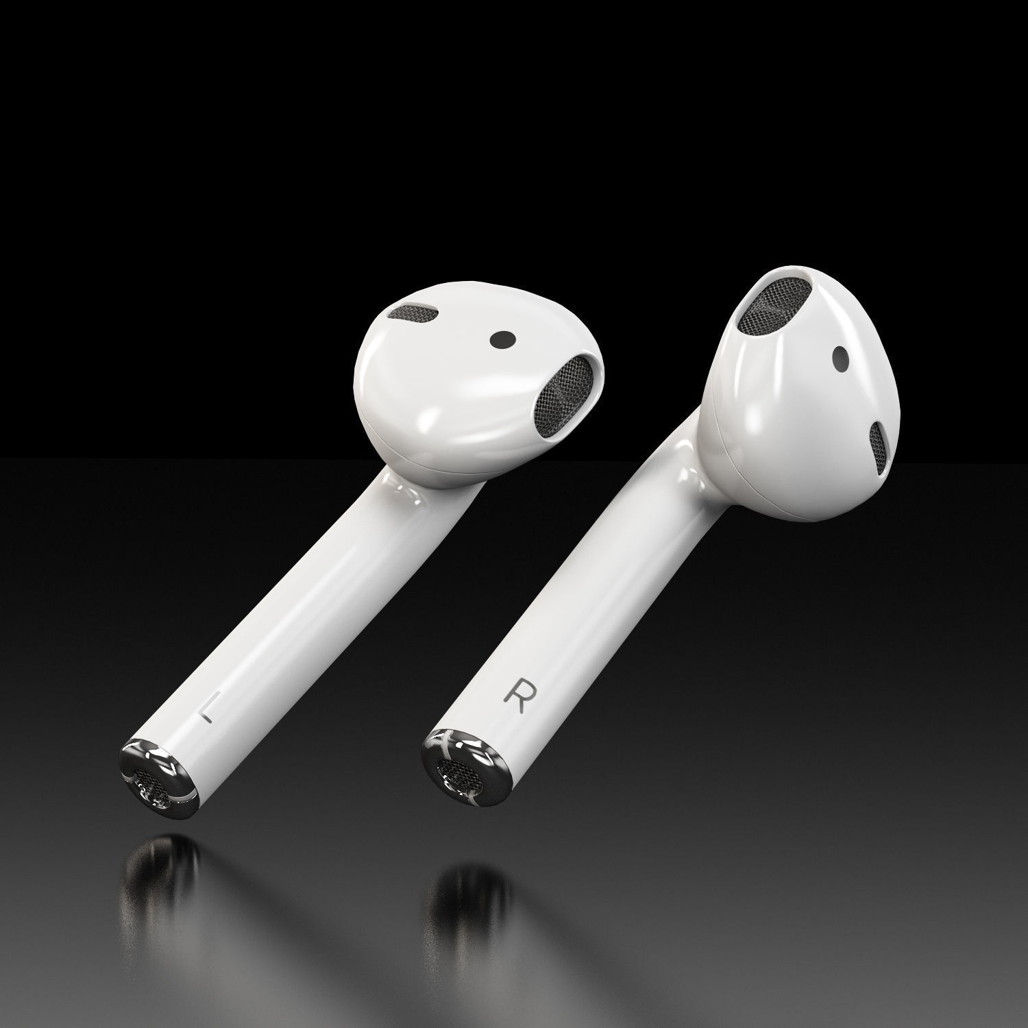 Apple AirPods wireless bluetooth earphones with Charging Case Low-poly 3D model_21