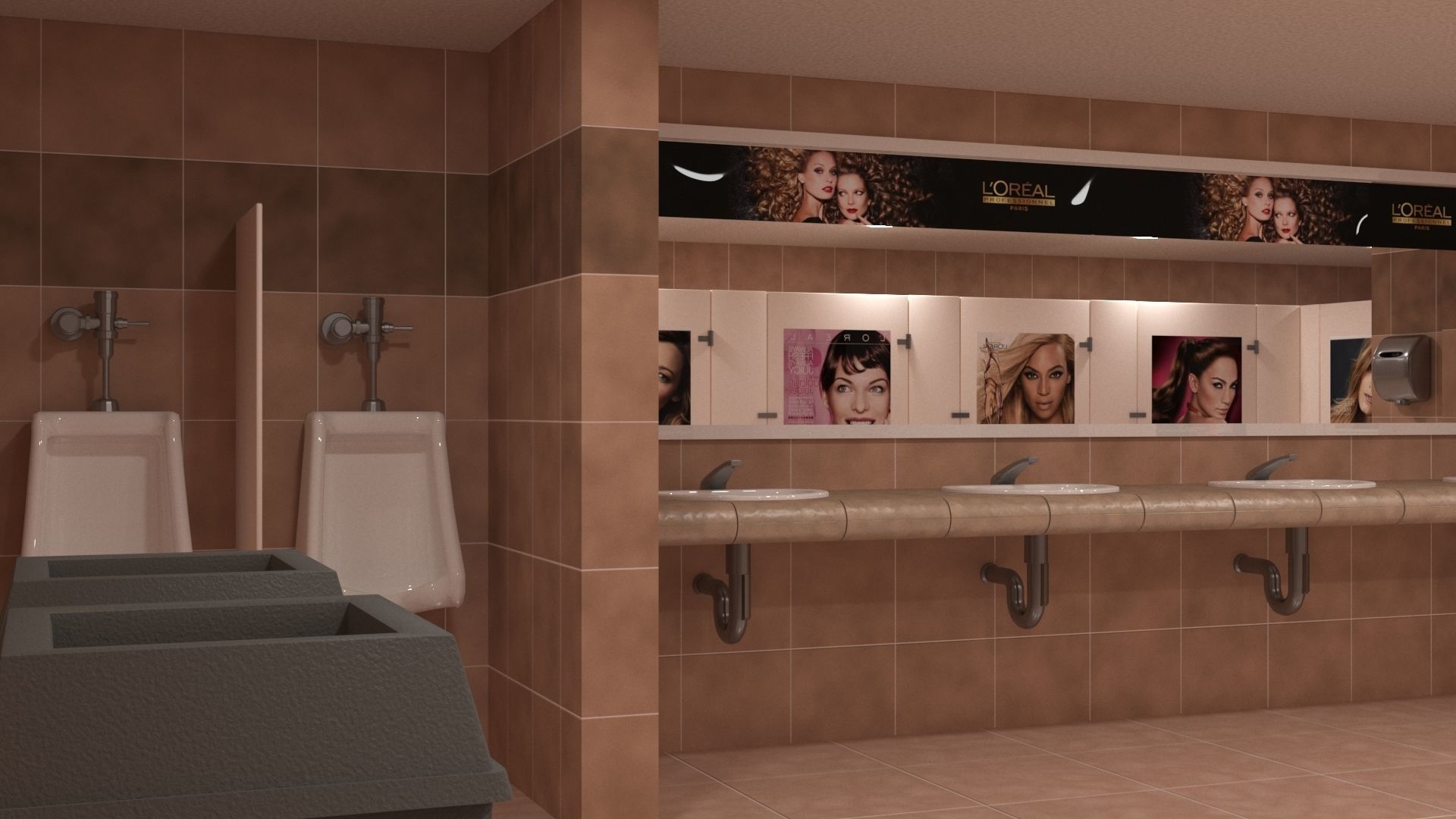 Public Bathroom 3D model_5