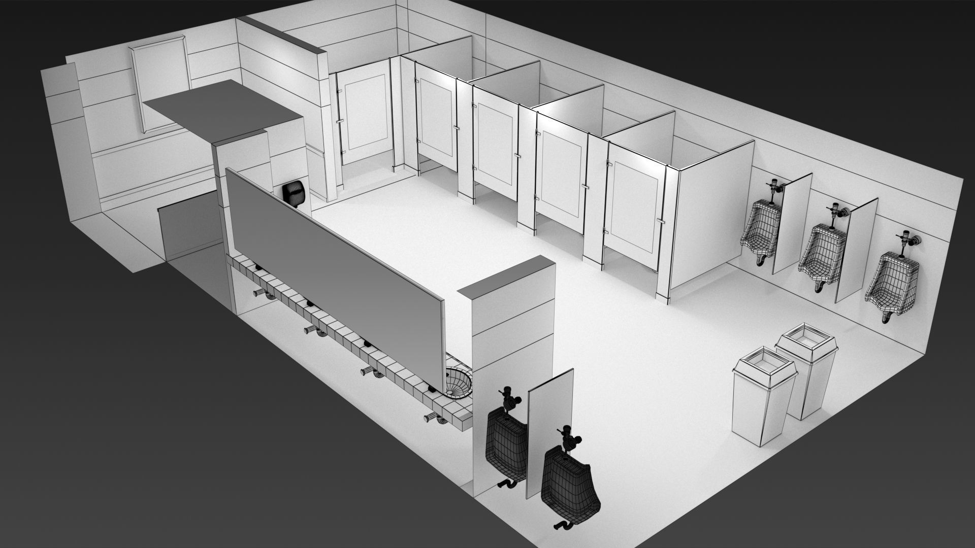 Public Bathroom 3D model_13