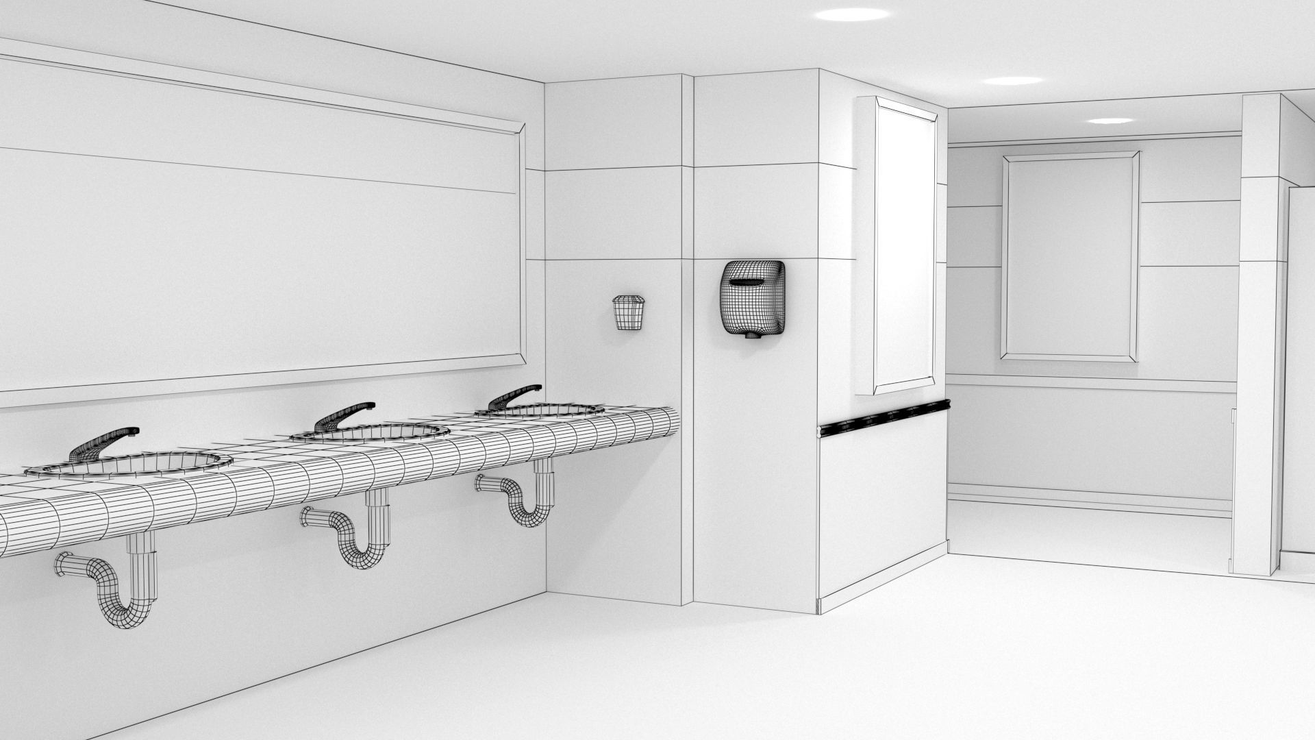 Public Bathroom 3D model_11