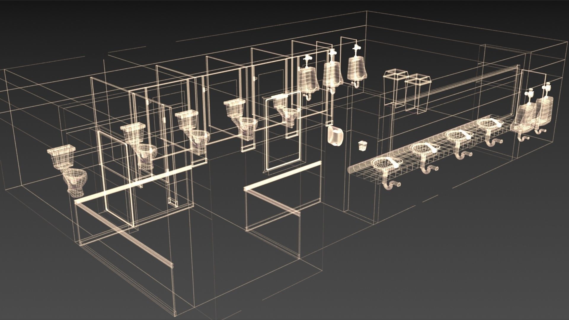 Public Bathroom 3D model_9