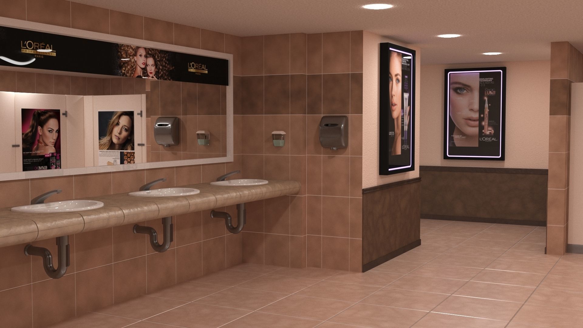 Public Bathroom 3D model_1