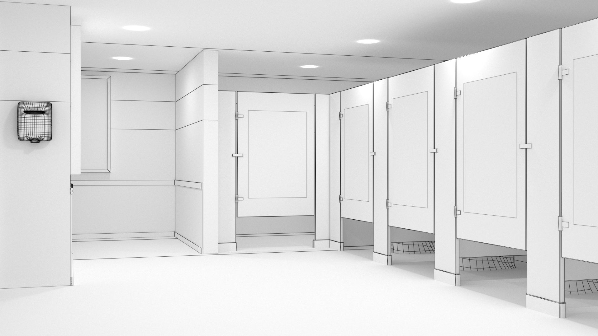 Public Bathroom 3D model_10