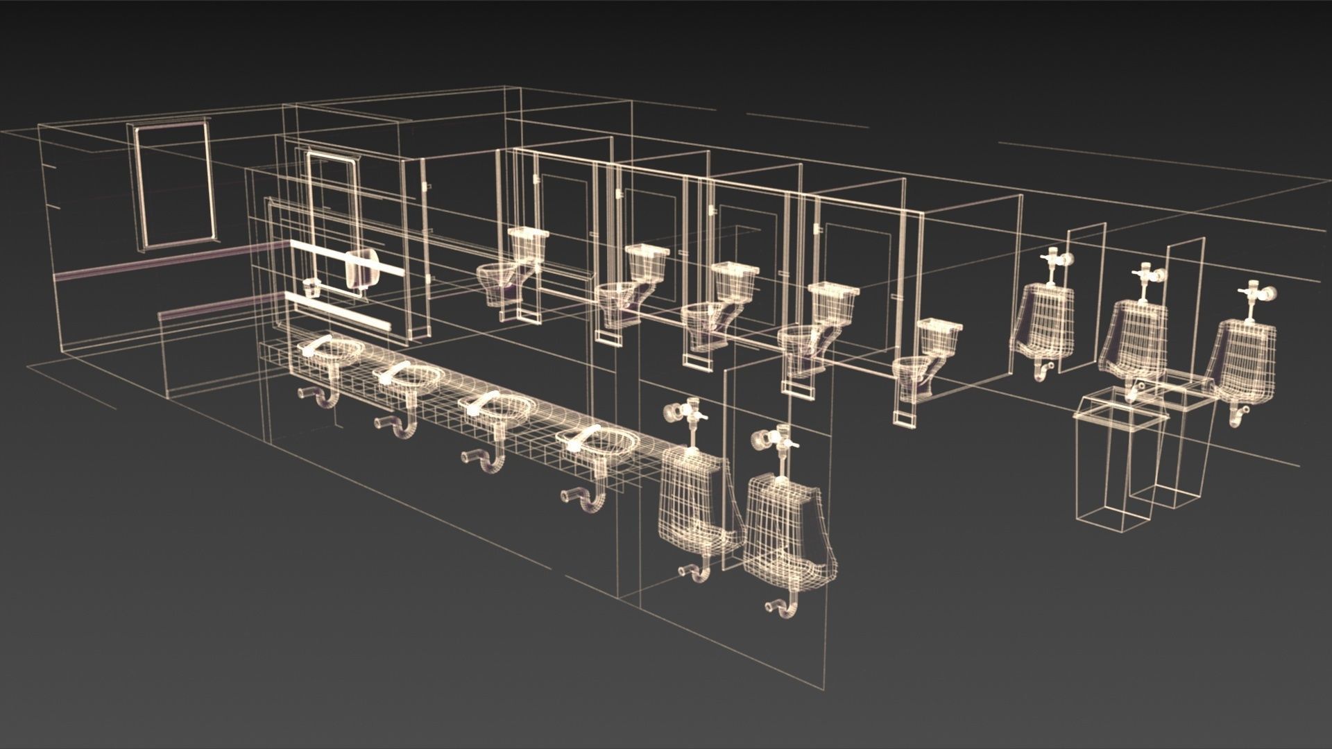 Public Bathroom 3D model_8