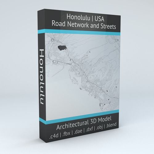 Honolulu Road Network and Streets 3D model