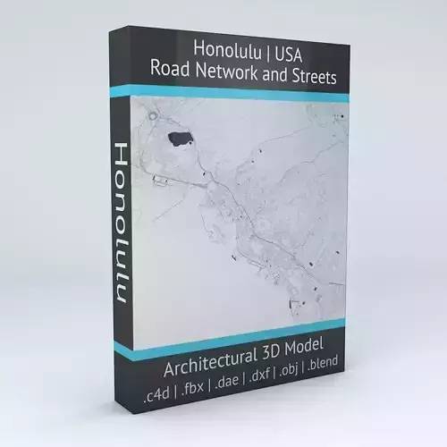 Honolulu Road Network and Streets 3D model