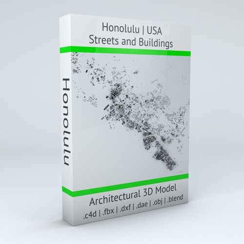 Honolulu Streets and Buildings 3D model