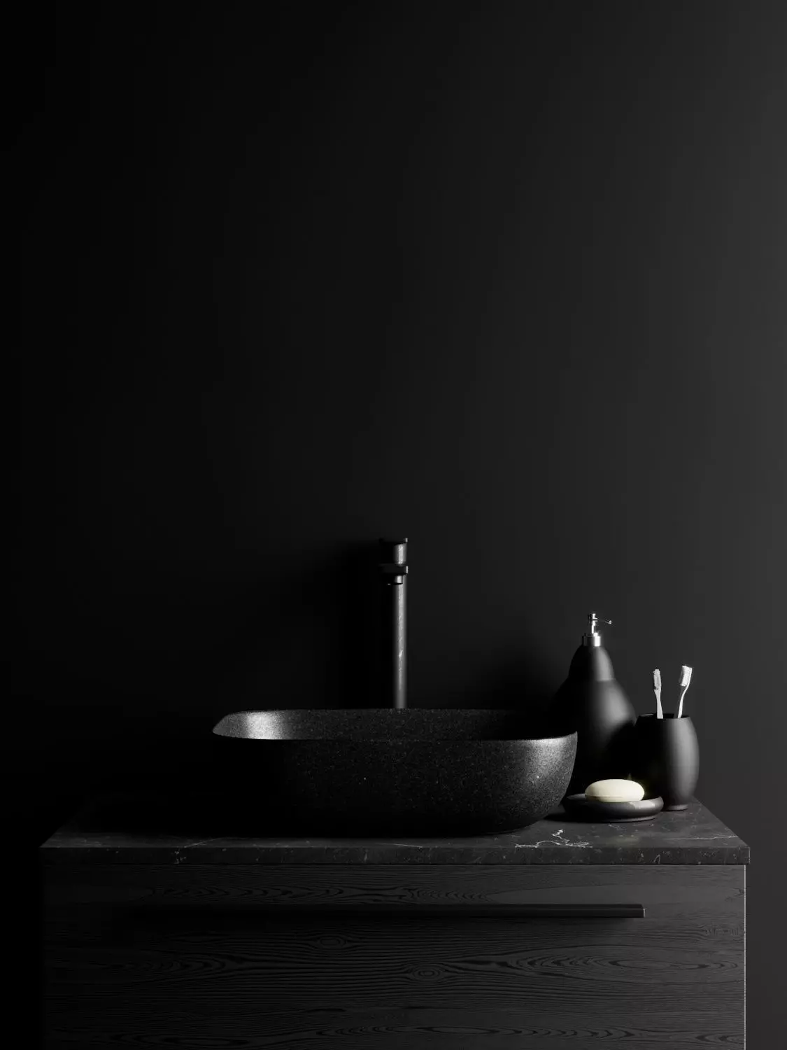Black Bathroom for Cinema 4D and Corona Renderer 3D model