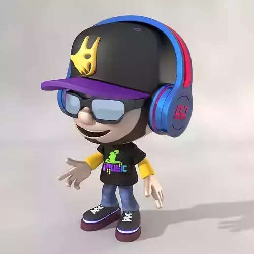Cartoon DJ 3D model