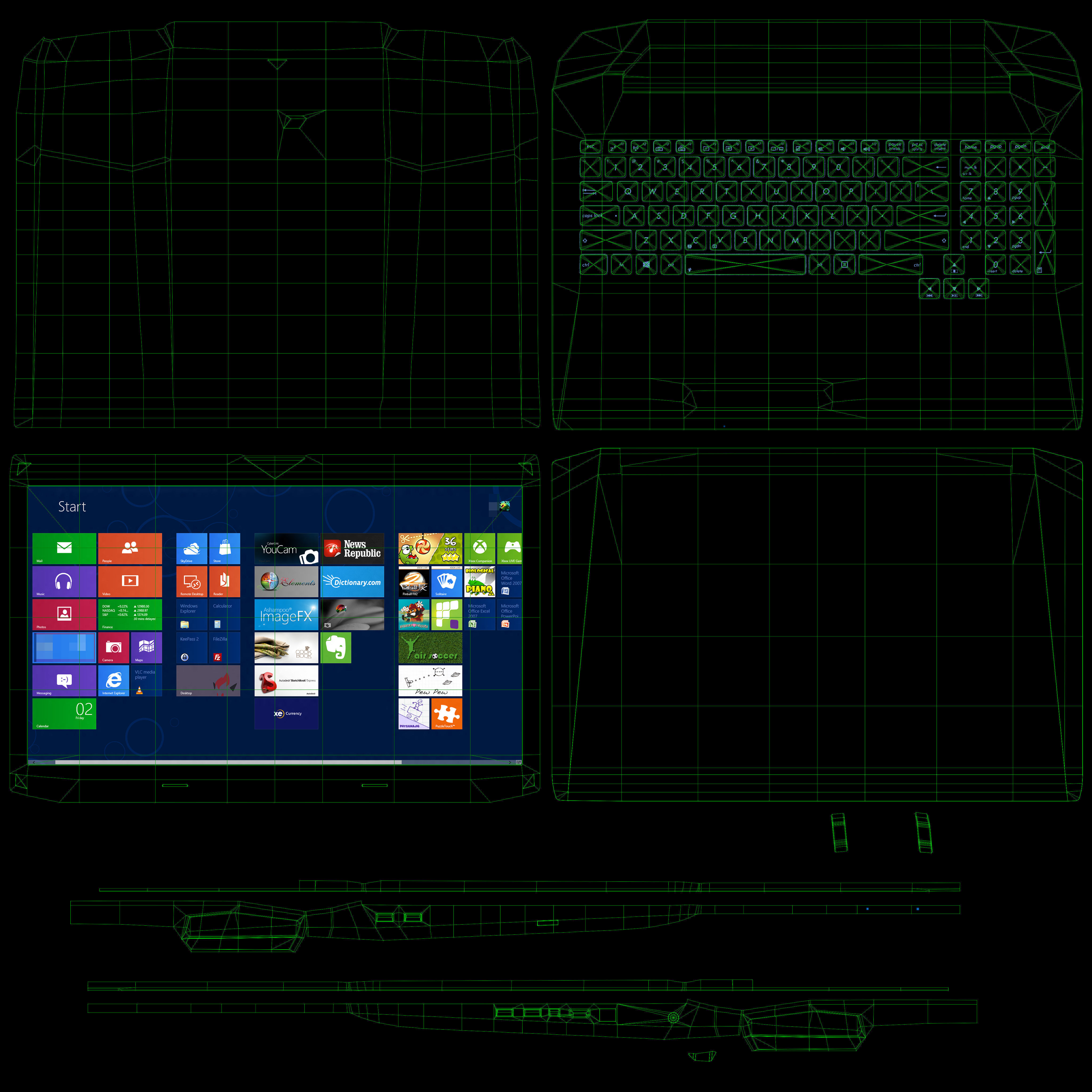Asus ROG G750JH gaming laptop Low-poly 3D model_26
