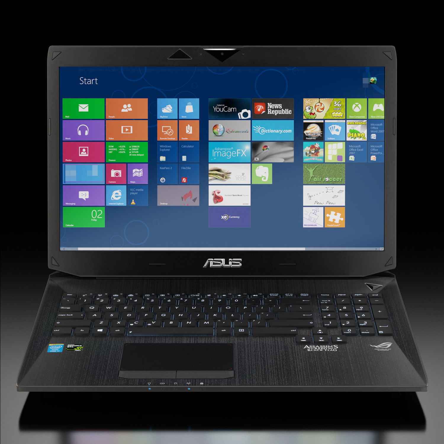 Asus ROG G750JH gaming laptop Low-poly 3D model_2